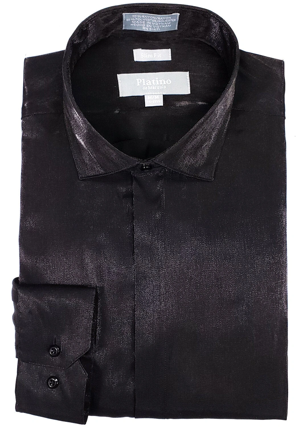 SL I PLATINO: Eleganza Nera Slim Fit in Seta, Camicia Perfetta.